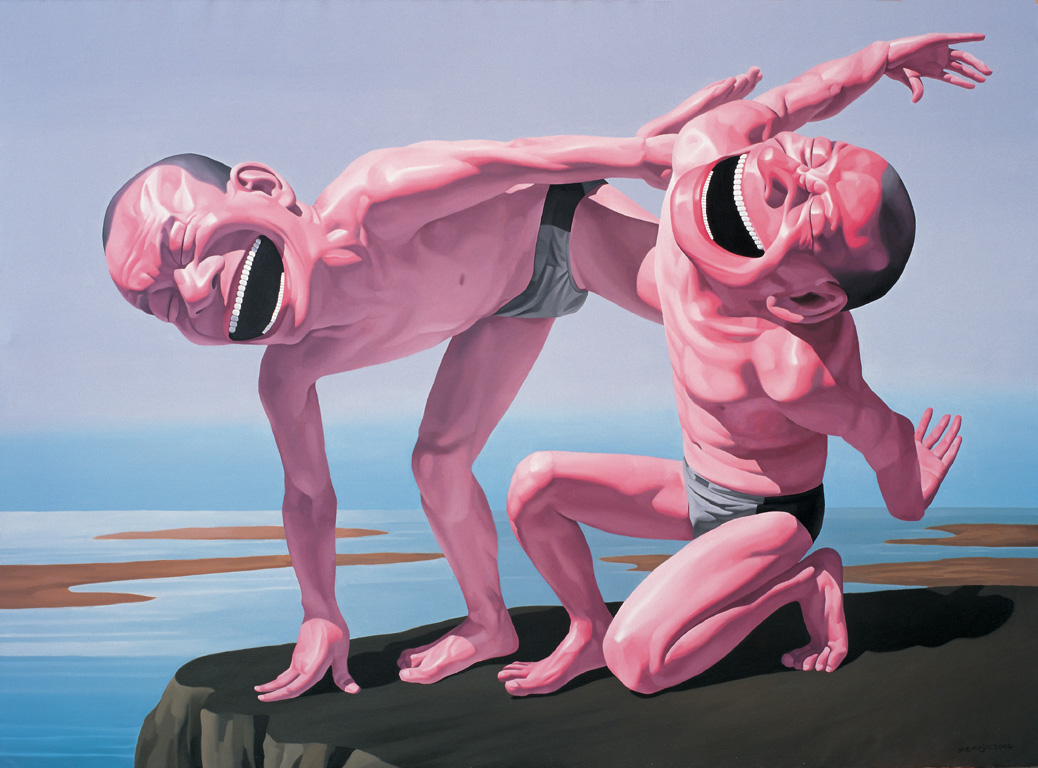 artwork of Yue Minjun: http://visionaryartistrymag.com/wp-content/uploads/2013/05/yue6.jpg