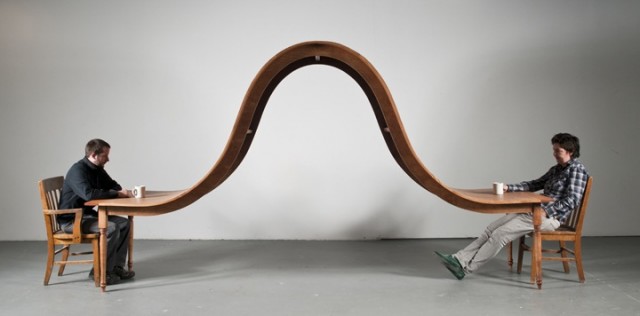 Michael Beitz thought thatunusual table called “Avoid Conversation Dining Table”.