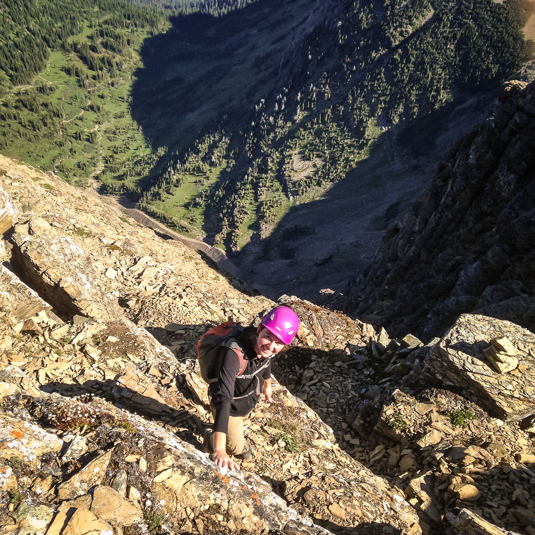 Katie experiencing another 'I got this' moment in Glacier N.P.
