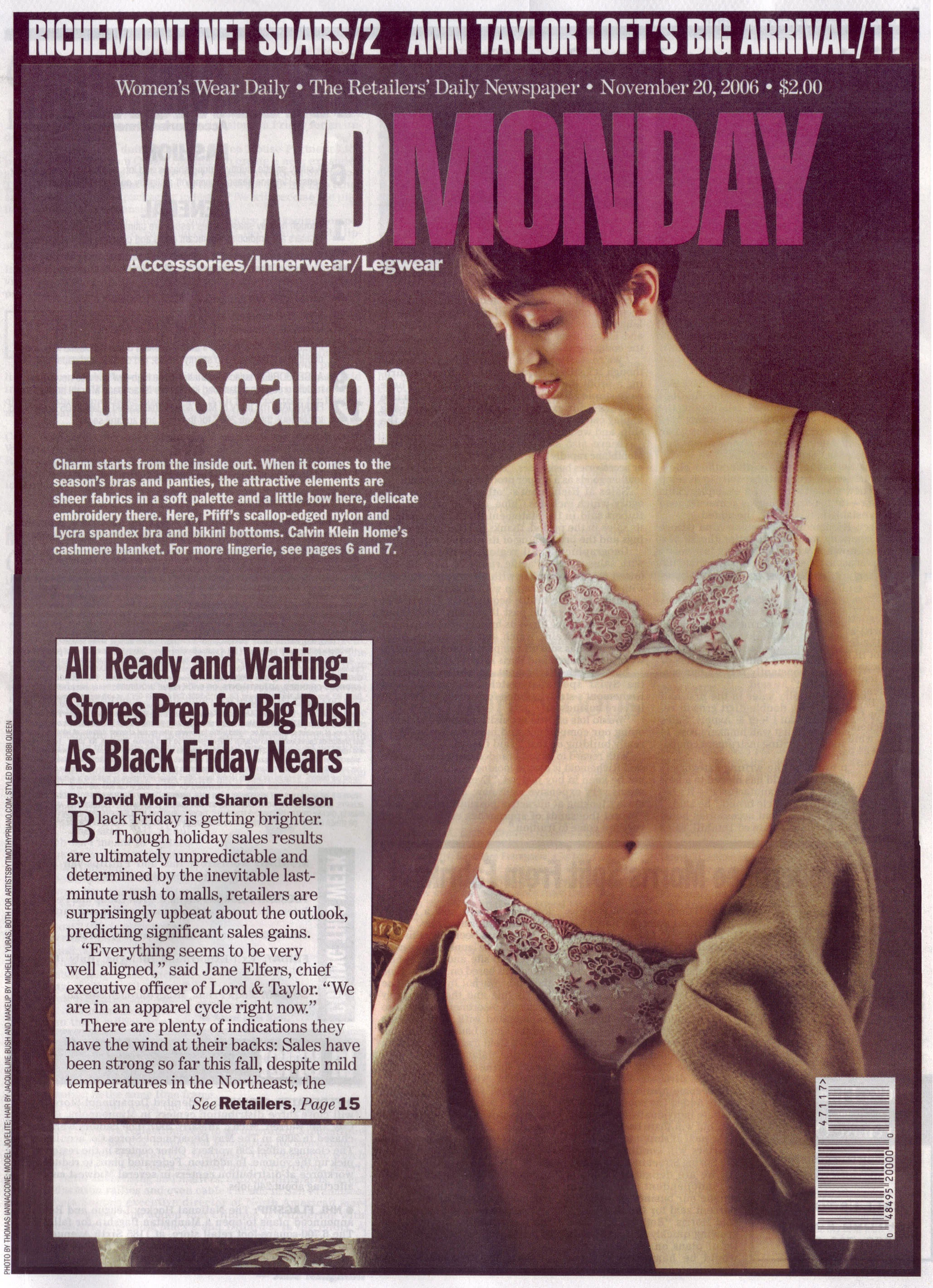  WWD&nbsp;11/20/2006 &nbsp;Pfiff Lingerie Bra &amp; Panty 