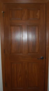 Opt. Solid Pine Wood Cherry-Stained Door