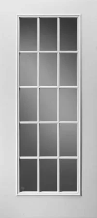 15-Lite Door Glass: Clear