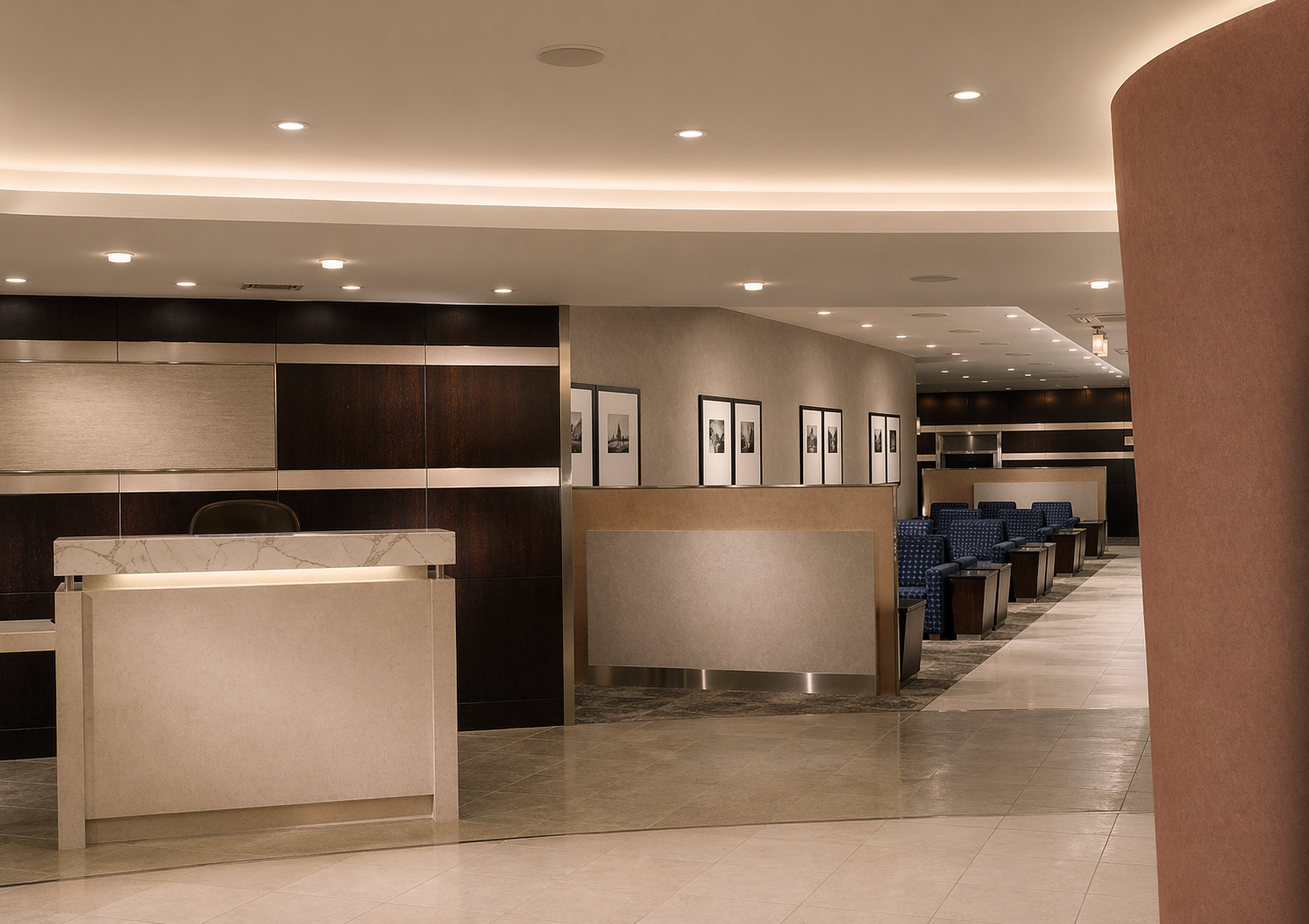 American Airline Admirals Club Lobby at JFK Airport Lounge Design