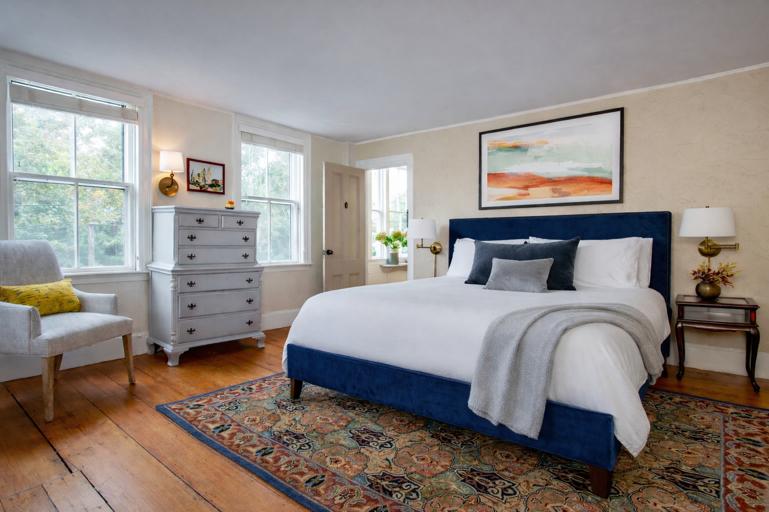 Award winning luxury hotel king guestroom interior design - Cape Cod Resort Boutique Hotel by Fournier Leisure
