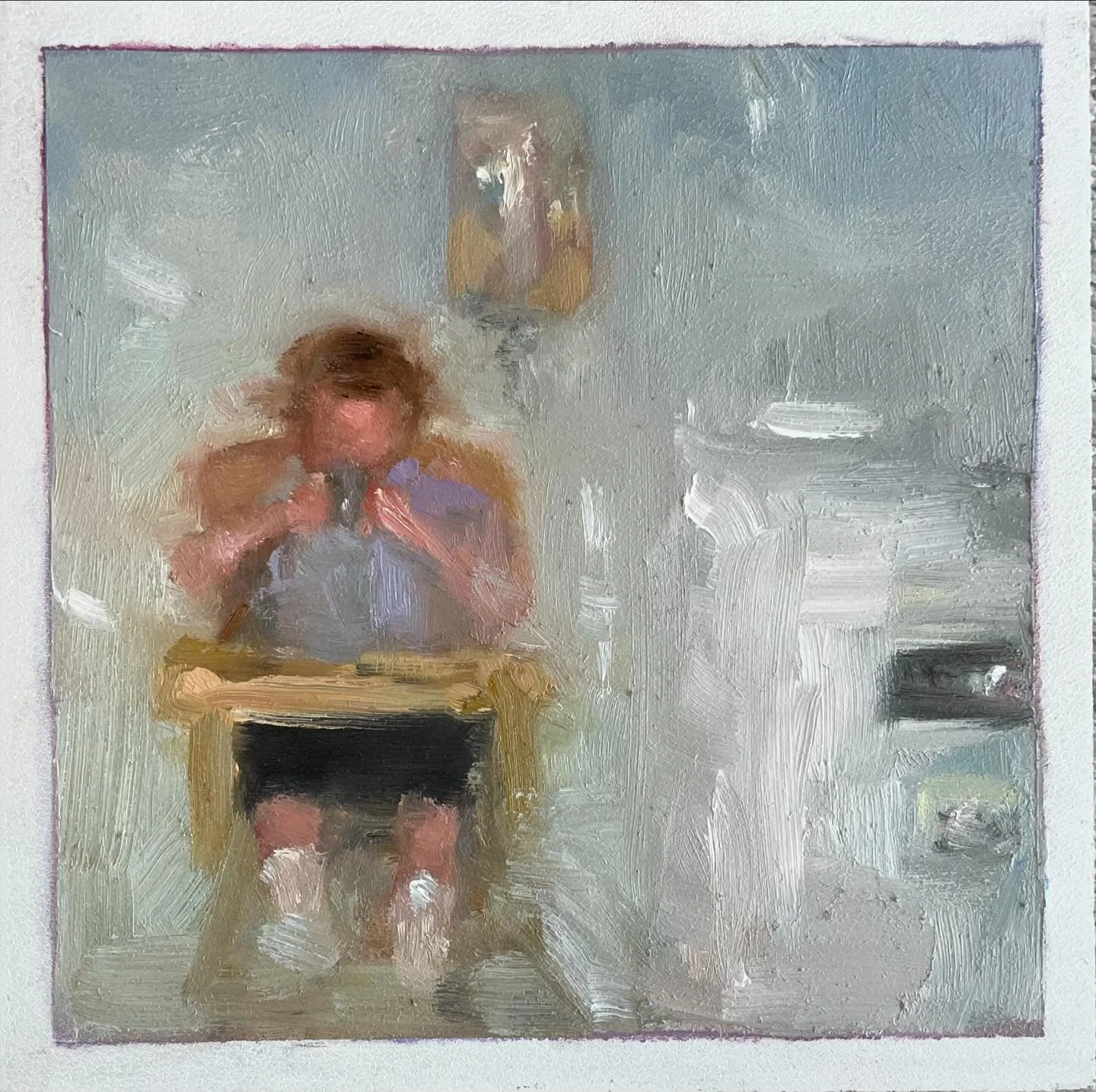 Snapshot 
Me in my kitchen 1959
Oil 6x6