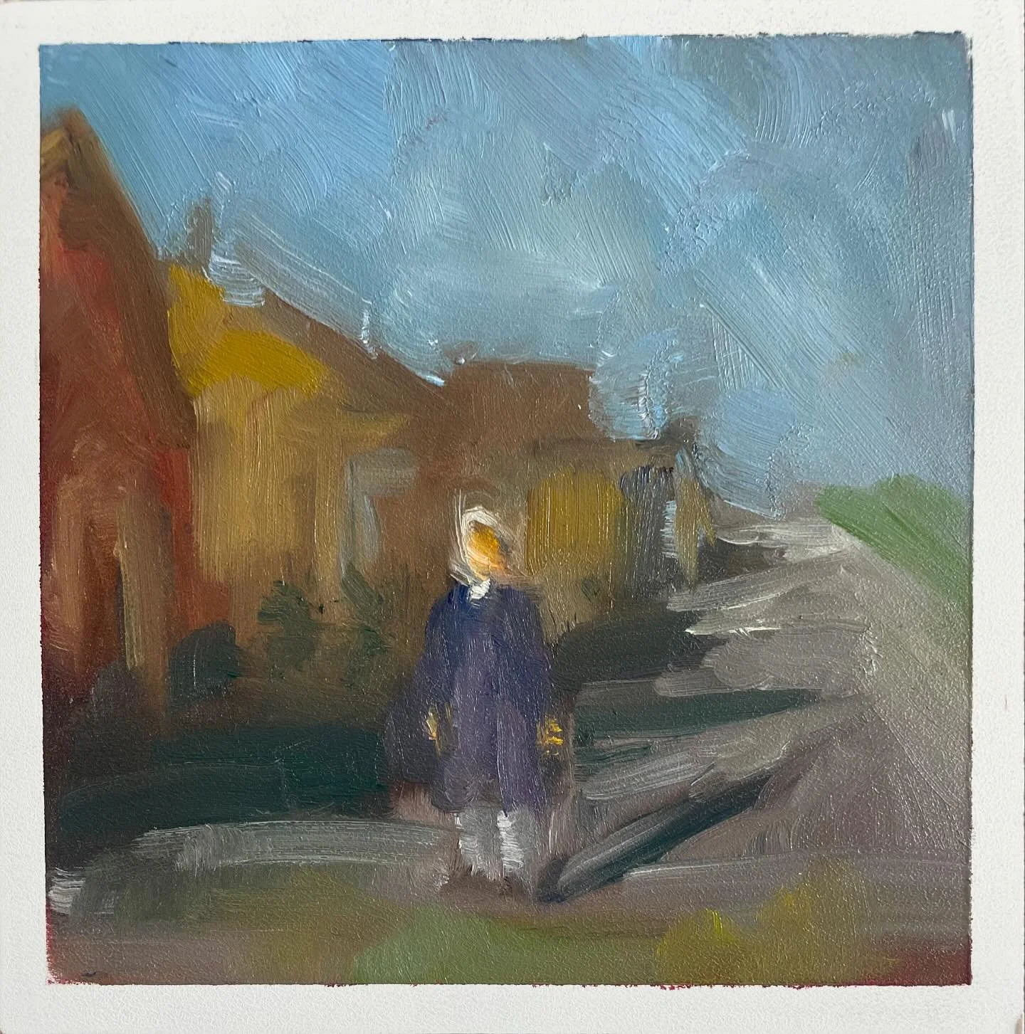 &ldquo;Headscarf&rdquo;
Age 8. 
Oil. 6 x 6 inches