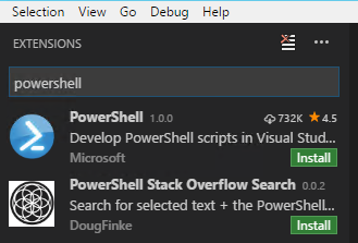 After you click install don't click reload, search for powershell and click Install next to PowerShell (the StackOverflow extension is awesome too!), click Reload when it is done...