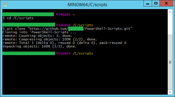 Launch Git BASH (this was installed as part of Git) and navigate to the local location you want the repository to reside at. Once there type the following: