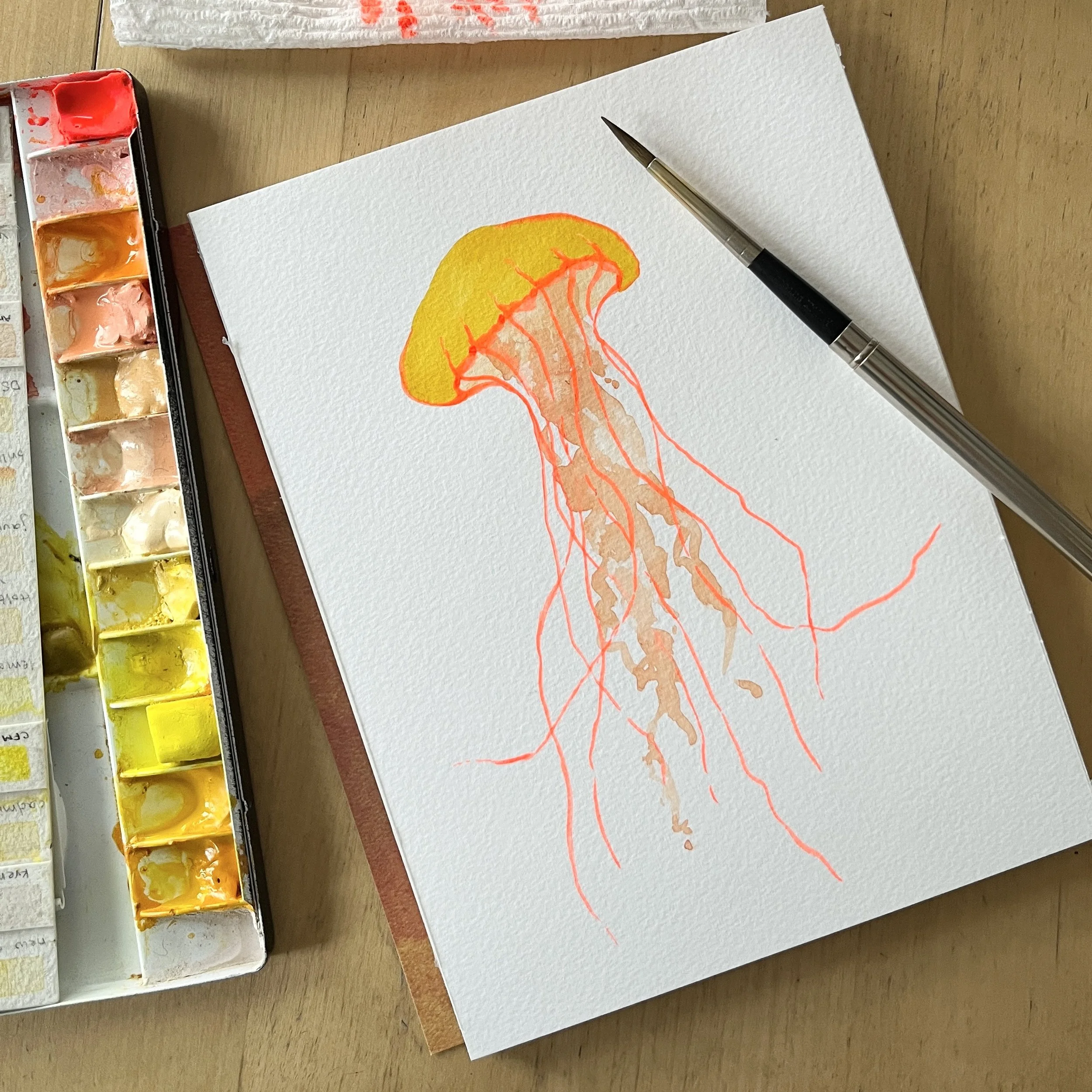 Painting Jellyfish: Online Class on Thursday, July 10 // 5:00-6:30pm