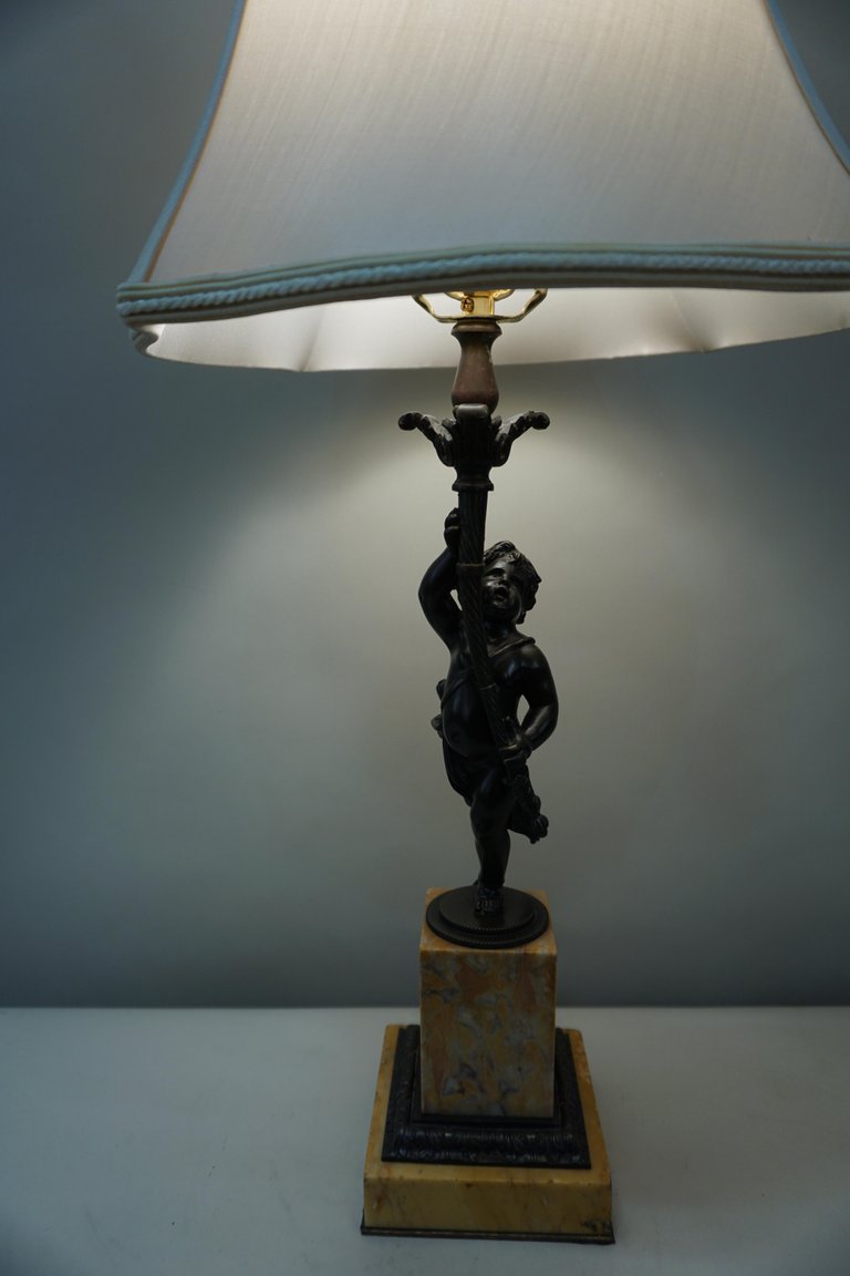 bronze cherub table lamp