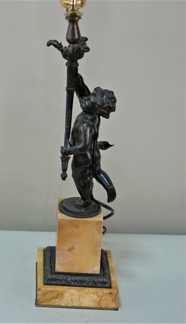 bronze cherub table lamp