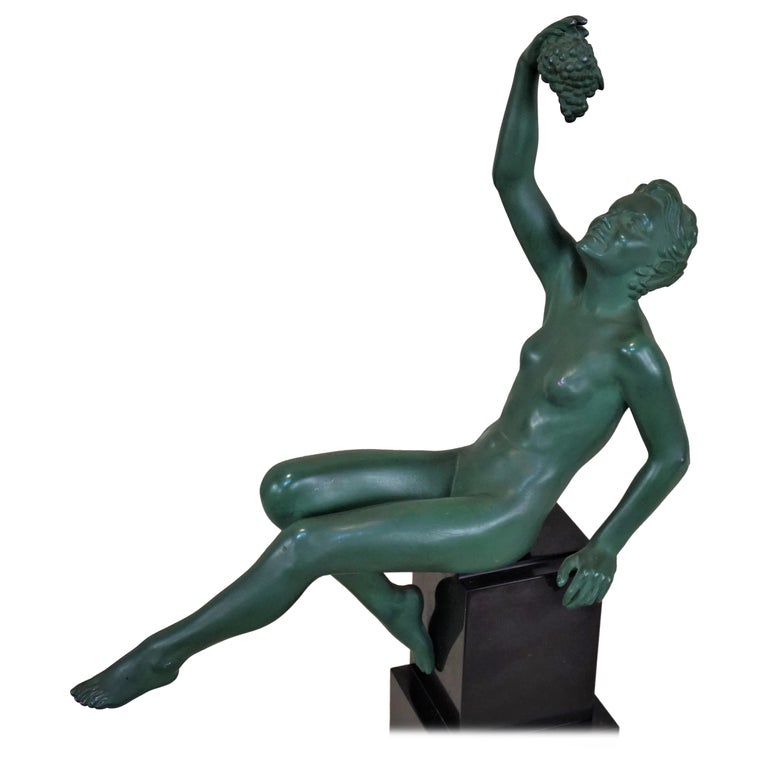 Max Le Verrier Art Deco Nude Sculpture with Grape - LU913614825942 —  ARTISAN LAMP