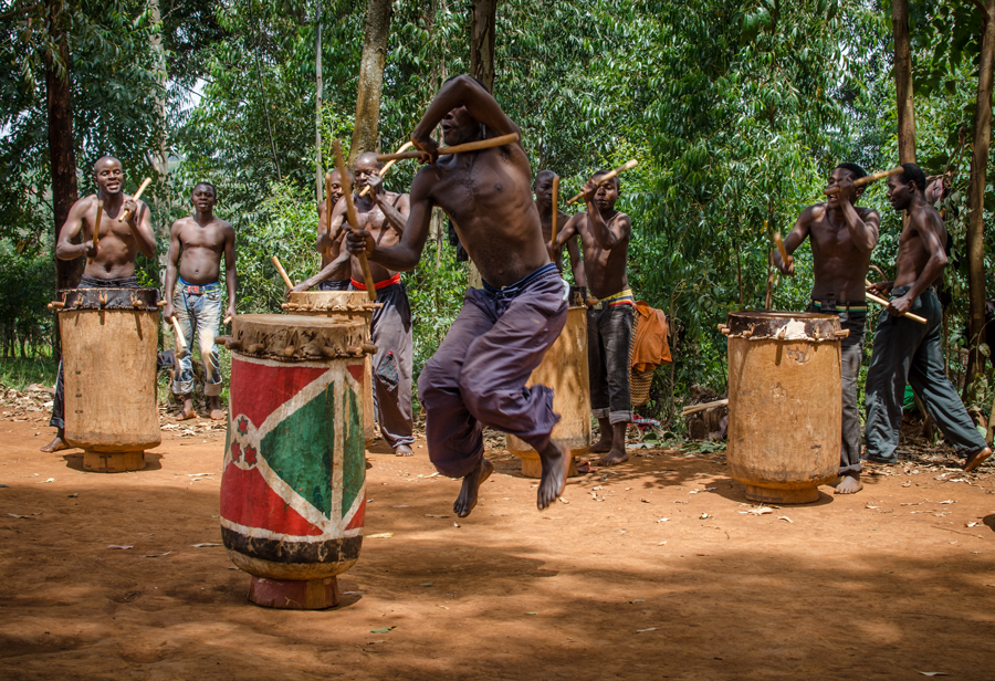  We attended a rehearsal of one of the top 'tambourinair' (traditional king's drumming group) of Burundi. Many of the drummers were from households participating in the project and I had interviewed two of them, making it fun and personal. They seeme