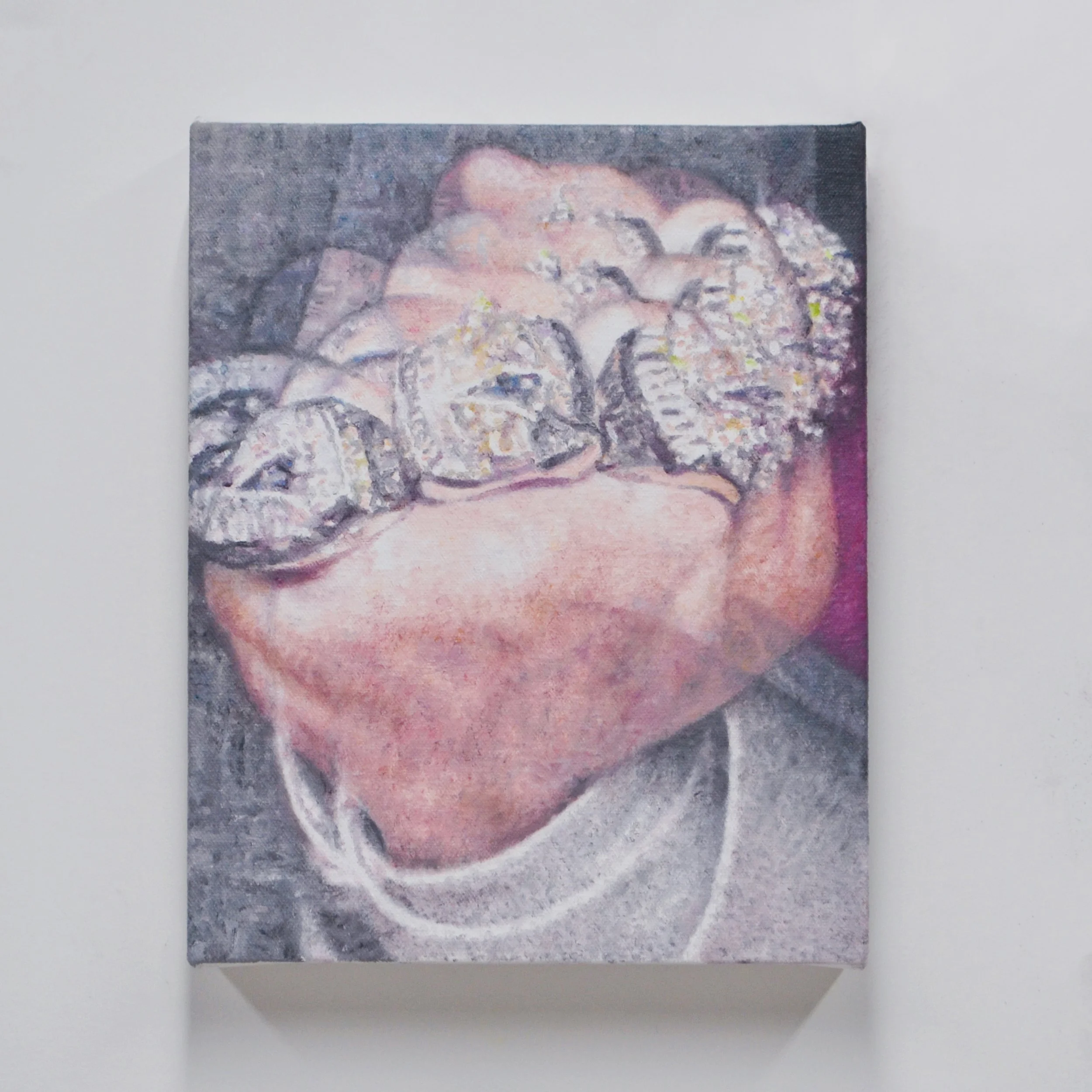 Evan Mazellan / Handhold (After Mainz) / Oil on canvas / 10 x 8 inches
