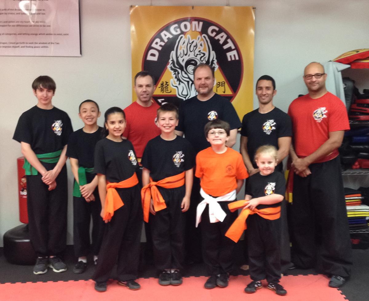 Back row - Adam Bradley, Andrew Le, Shifu Eric LEcuyer, Shifu John Bradley, Shissu Eric Matta, Shifu Umar Arrastis Front row - Marrissa, Ian, Gregory and Christina