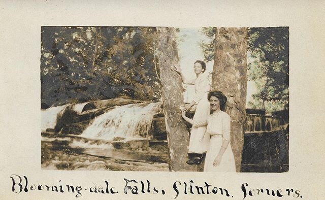 a neighbor with an interest in local history recently shared this photo with me of my waterfalls @salvatomill 
interesting to me seeing these women on the property so many years ago and wondering what the story behind this moment was. the same tree t