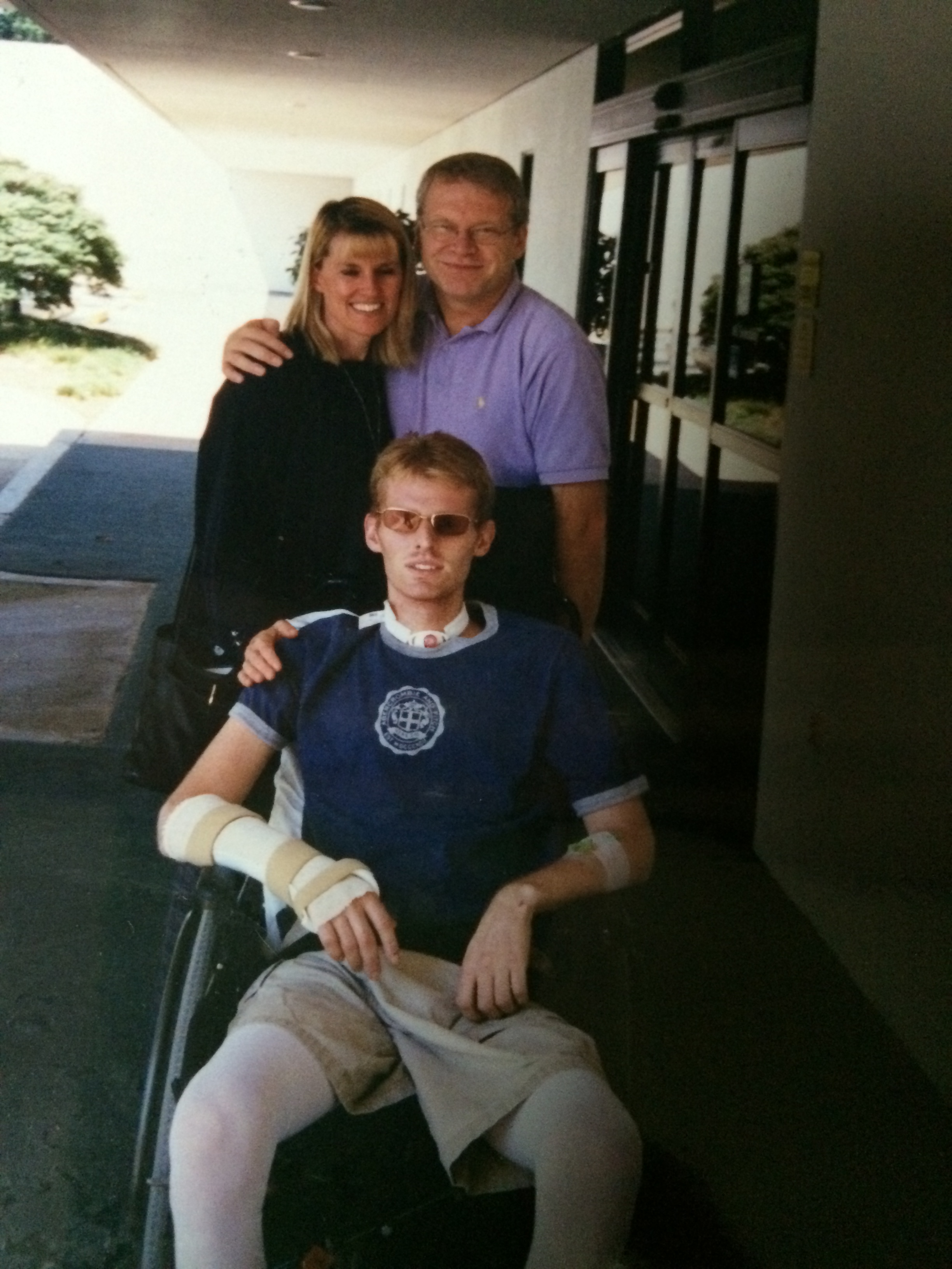 Paul, Carol and our precious Jay 5 weeks after the accident - we are smiling with joy because he is alive! 