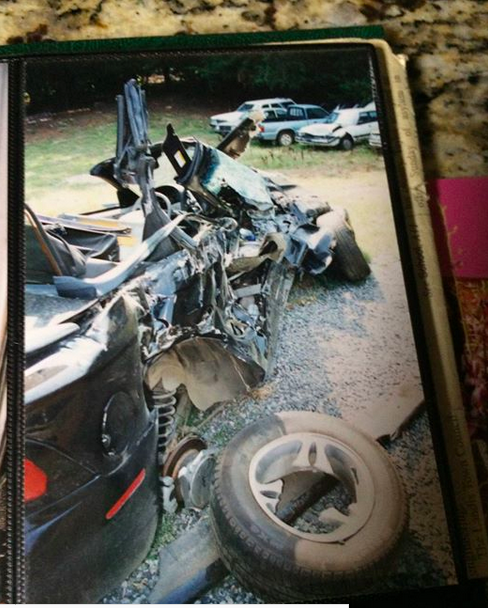 Jay's car tells the story of his horrendous injuries.