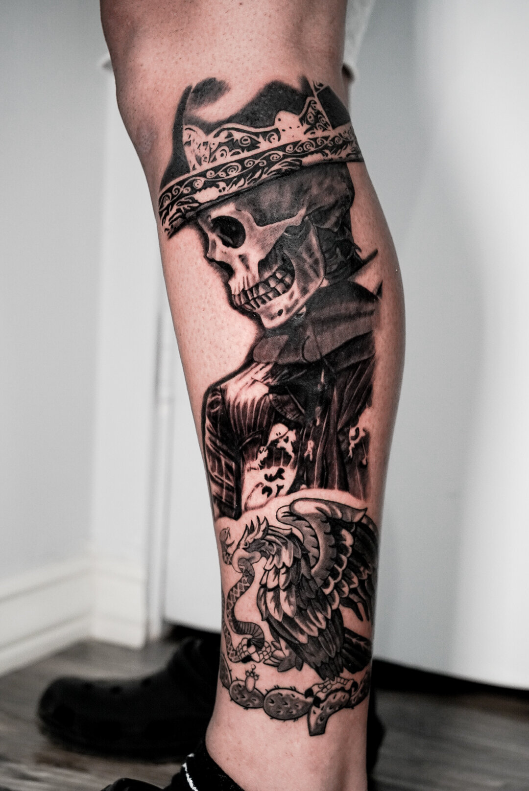 Indian Thigh Tattoo by Pioneer Tattoo