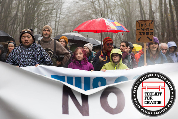 Protesters against the Trans Mountain pipeline captured headlines last December on Burnaby Mountain. Photo: Jackie Dives