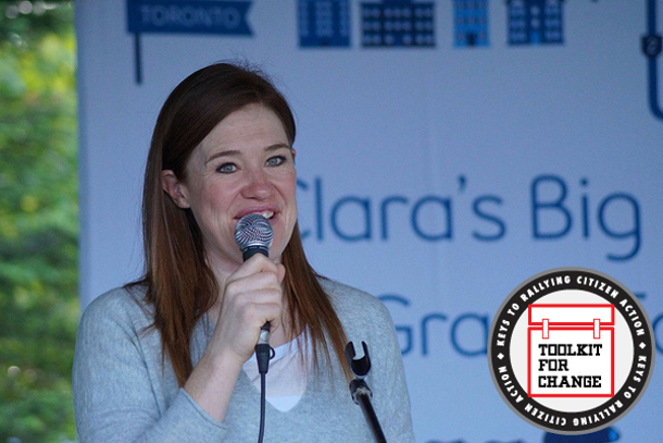 A high-profile spokesperson, such as Olympian Clara Hughes, pictured, can help drive home your message. Flickr photo: by Beverley Carson-Bader.