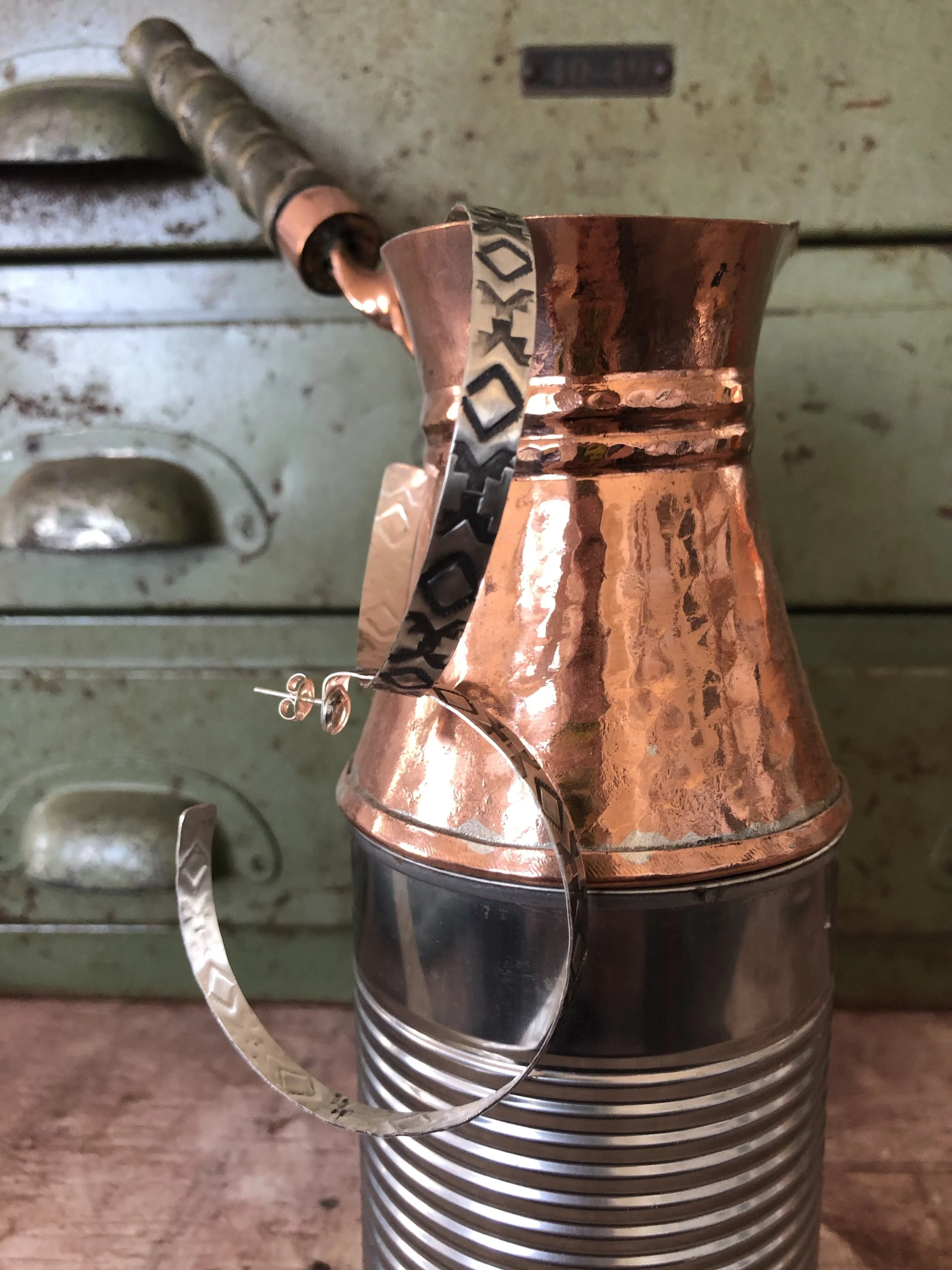 Navajo Diamond Hoops