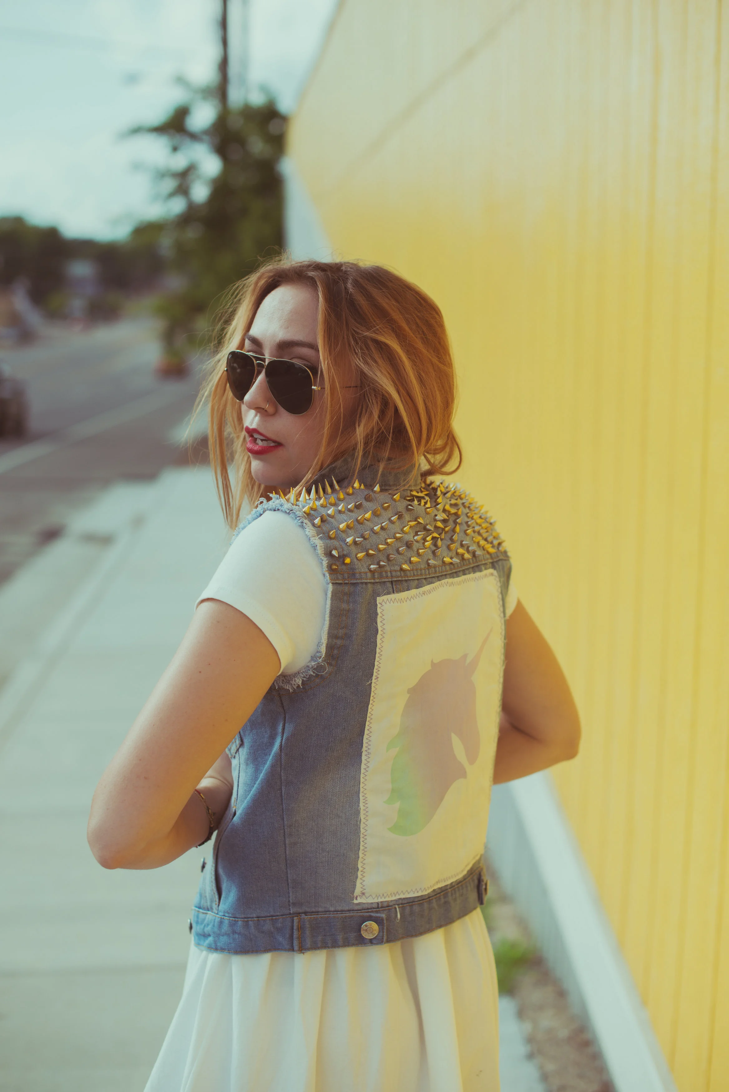 Dress - NastyGal | Vest - Rocket + Lace | Shoes - Shoe Cult by NastyGal | Lipstick - MAC || photos by Blythe Thomas