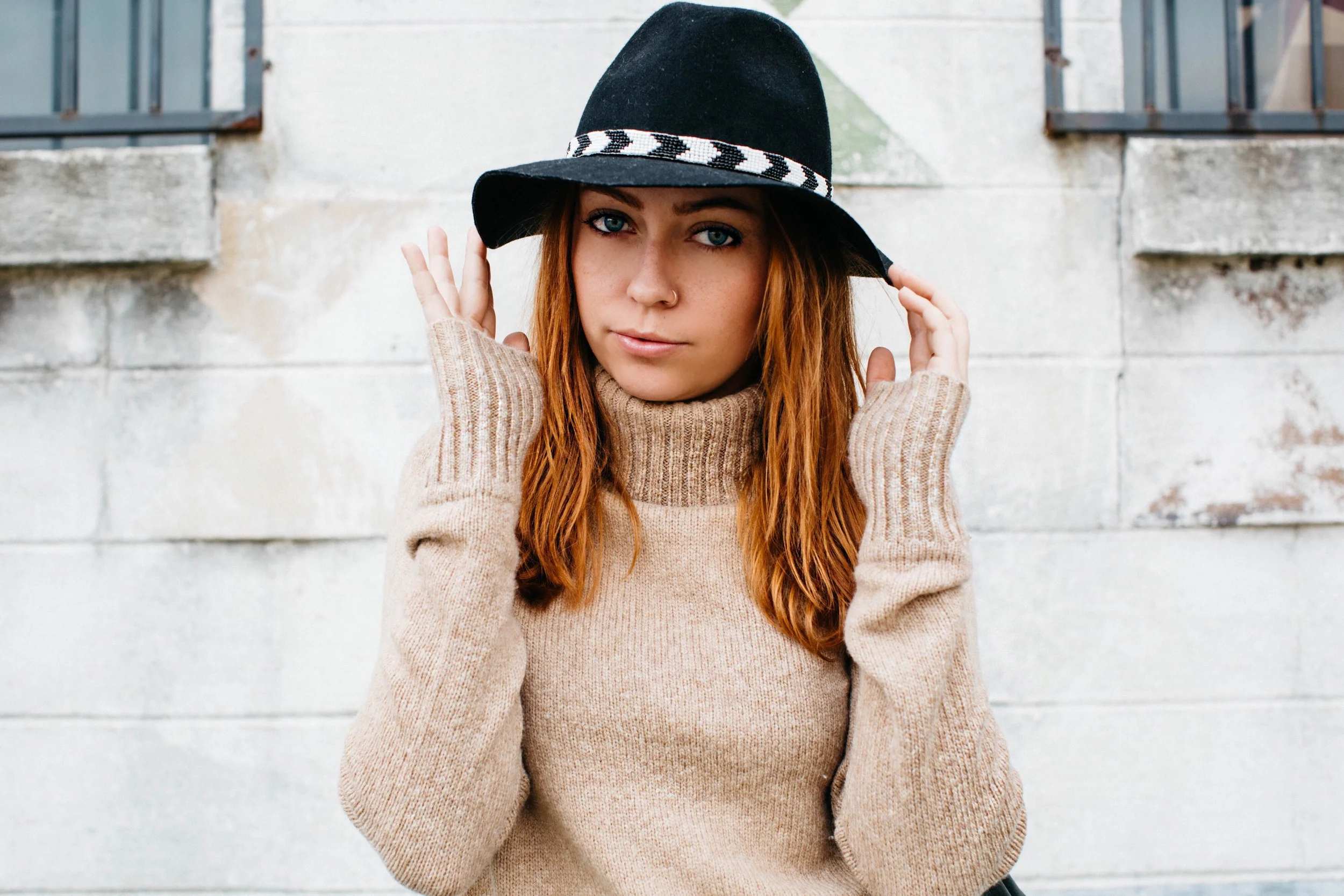 Sweater - A.L.C. | Shorts - Levi's | Boots - Jeffrey Campbell | Hat - Lovely Bird | Bag - Balenciaga || photos by Susannah Brittany