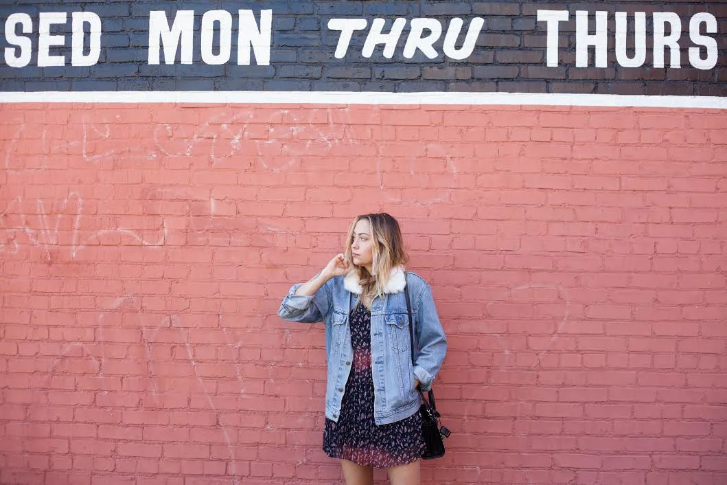 Dress - BCBGeneration | Jacket - Reformation | Shoes - Miista | Bag - Saint Laurent photos by Mandy Mooring