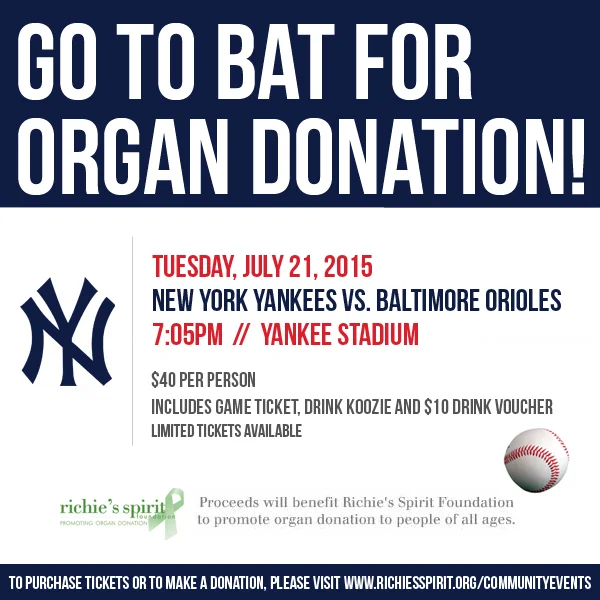 Go to Bat for Organ Donation with the New York Yankees!