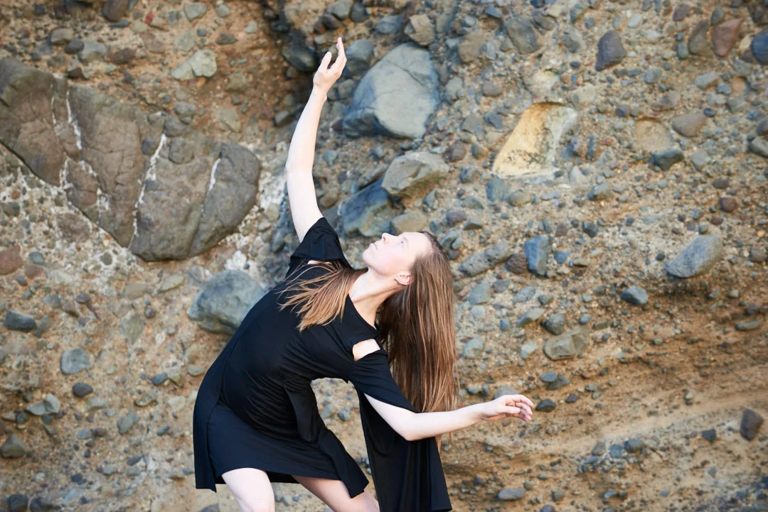 Amber and Rosie dance at Bethells Beach