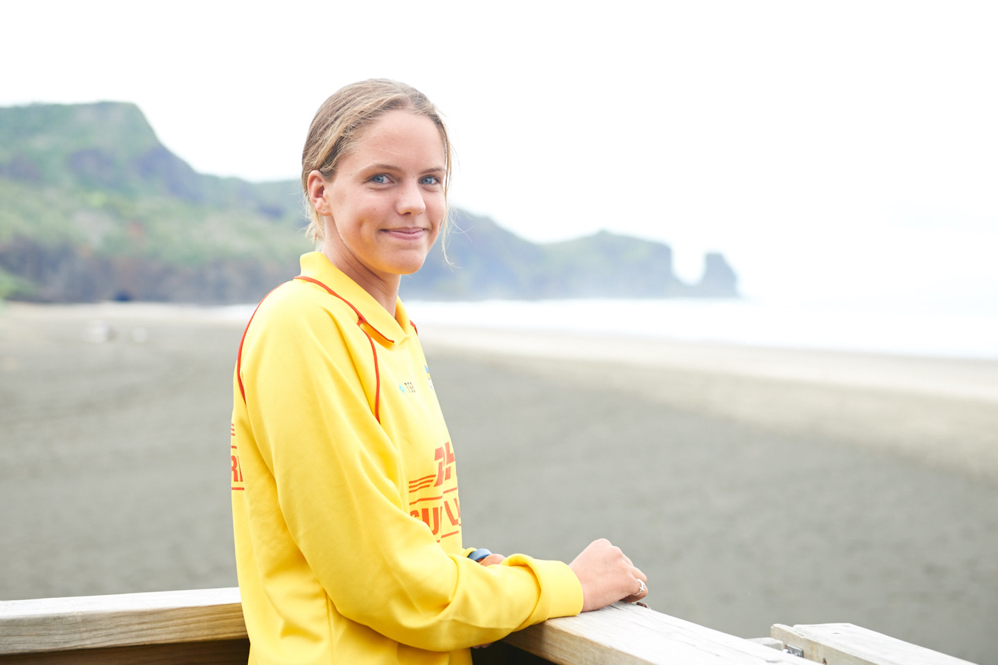 Surf life guards at Bethells Beach