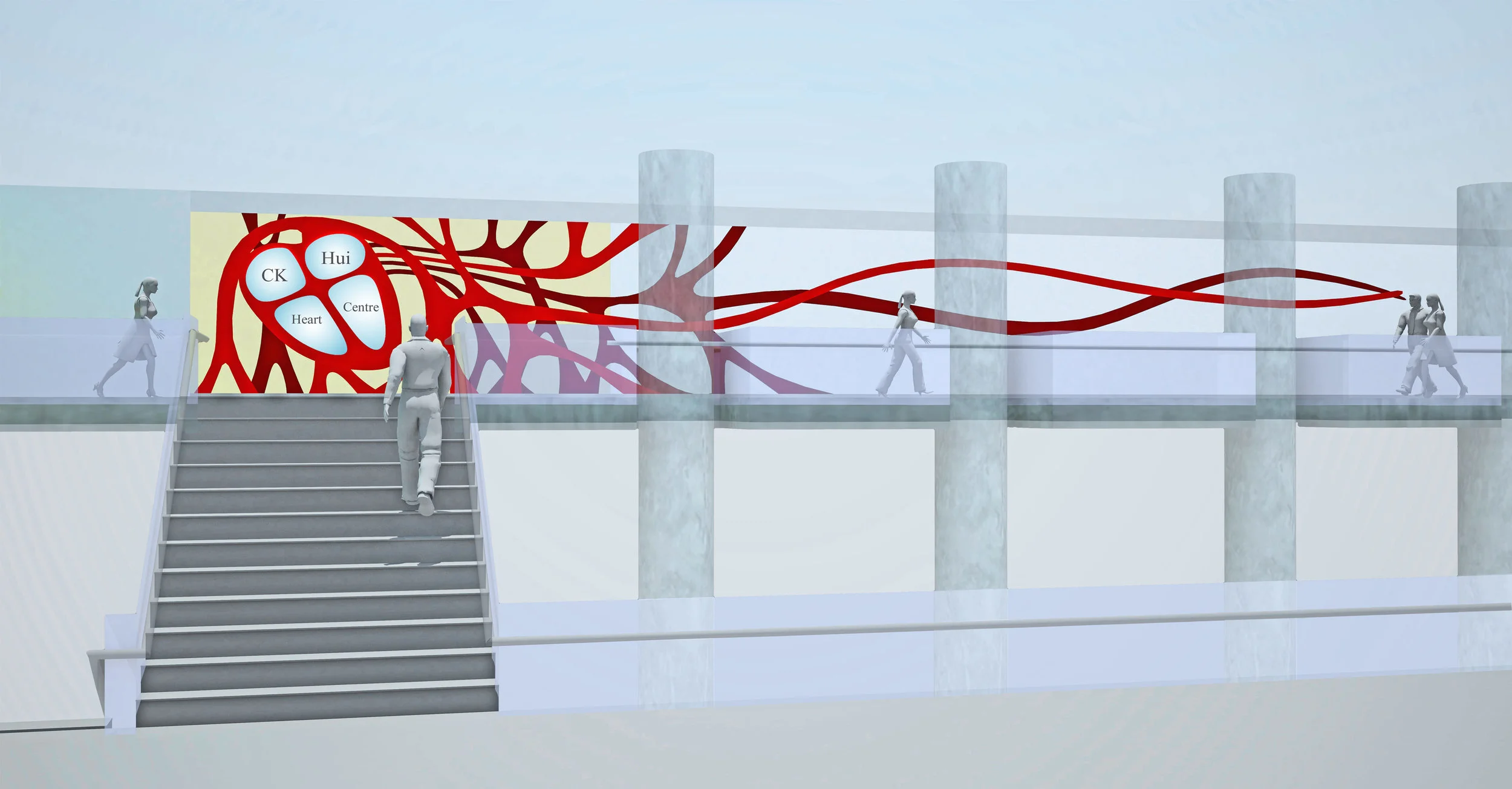 Heart Wall - Proposal Concept by Pierre Poussin for the CK Hui Heart Centre, Edmonton, Alberta, Canada. 