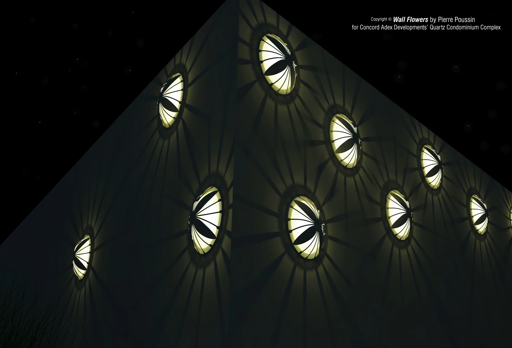 Wall Flowers - Concept Render by Pierre Poussin for Concord Adex Developments, Quartz Tower, Toronto, Ontario, Canada. Installation 2015.
