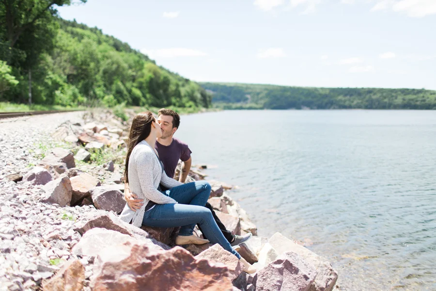 Cam + Amy's Trail Hiking Engagement Adventure // Devils Lake State Park