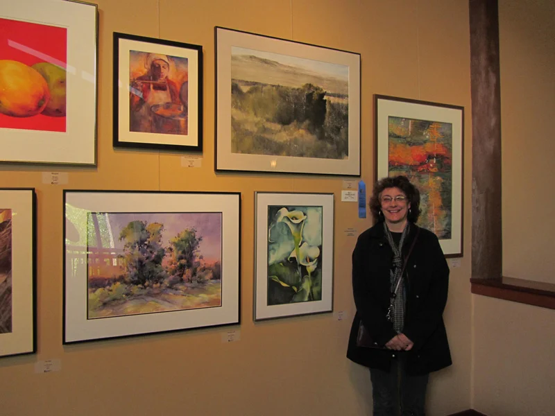 The artist with "Calla Duet" exhibited in the Fall WSO show - 2011
