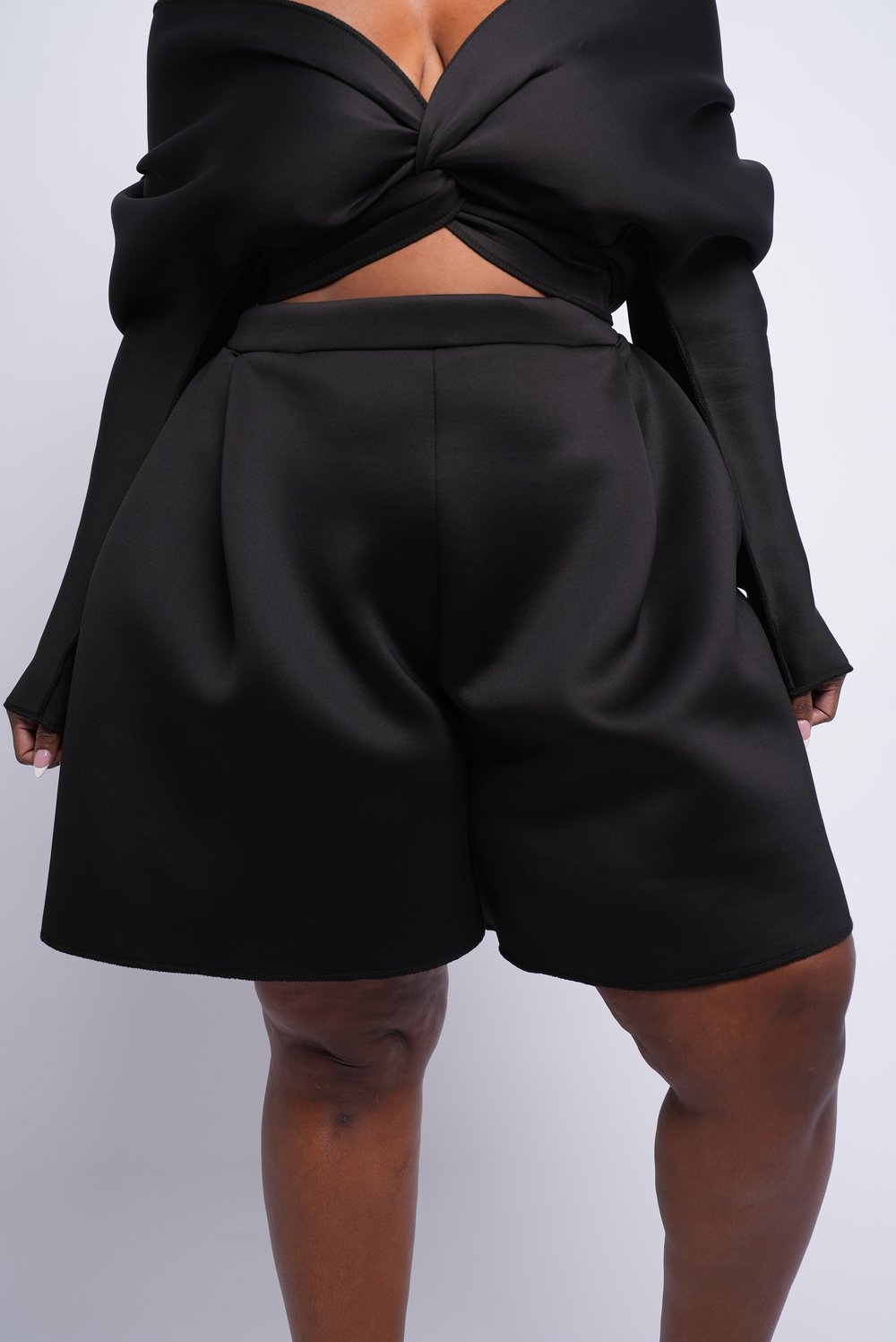 Oliver Pleated Shorts (Black) — Something by Sonjia