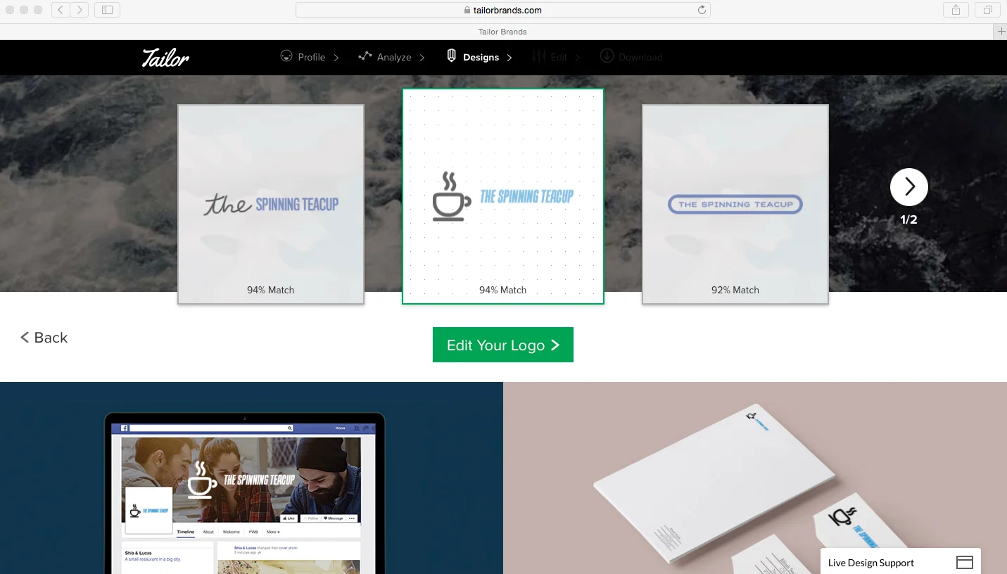 The first three options. The one on the far right reminds me of the Nintendo logo.