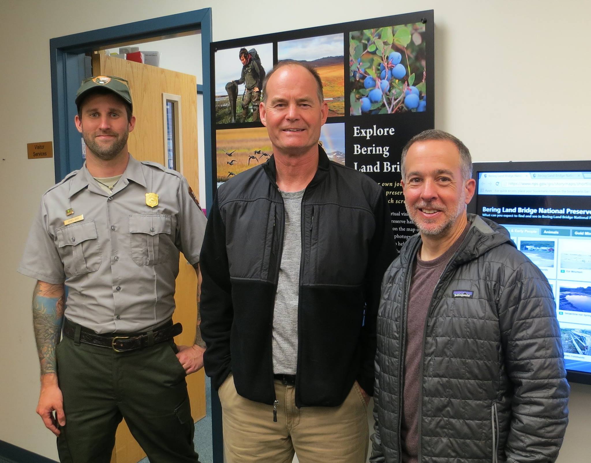 Derek Weir (NPS Ranger), Ron Horner (Band Director in Nome, AK) and Stephen Lias (Composer)