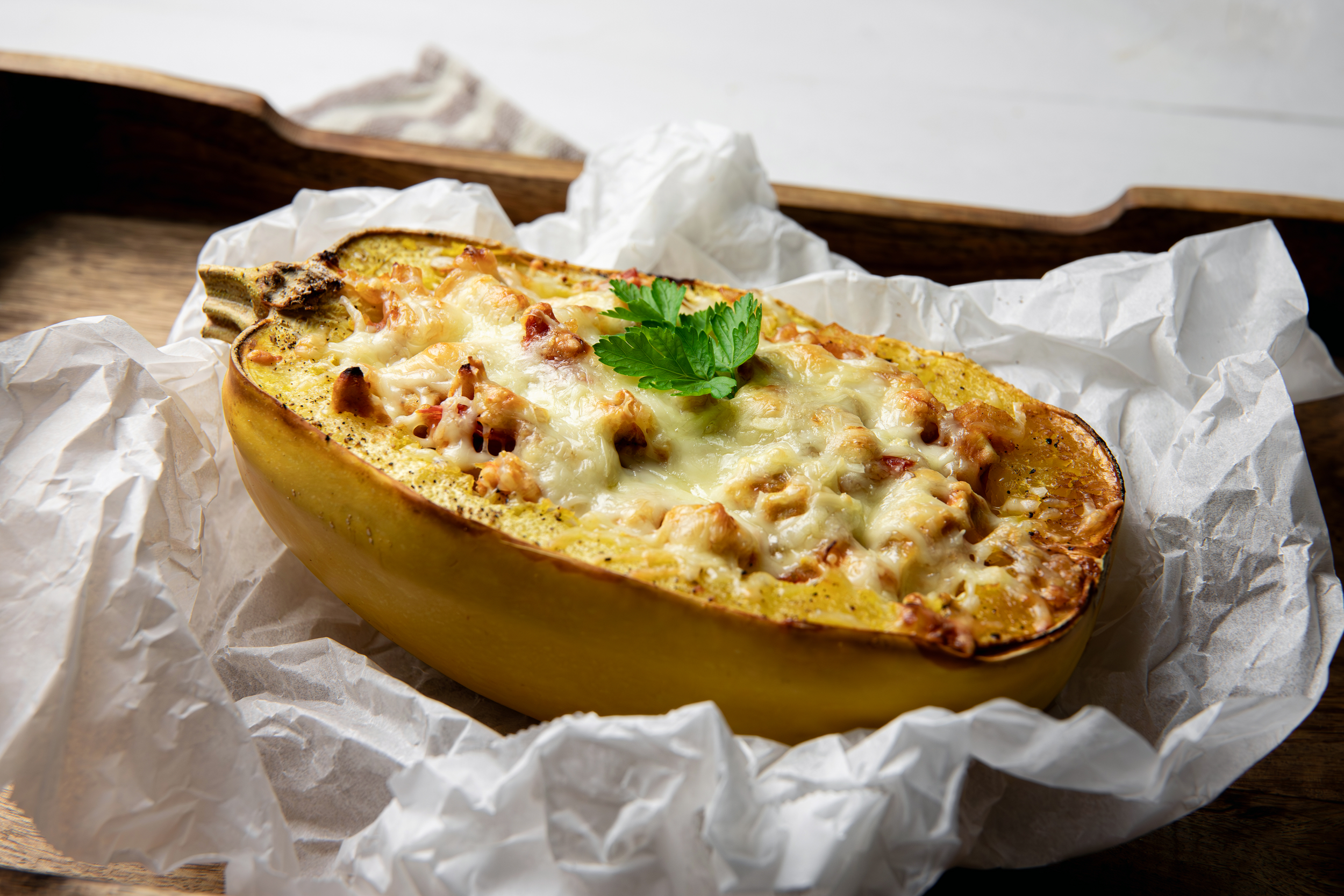 Spaghetti Squash Garlic Cream Recipe