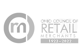 Logo of the National Retail Merchants Association from 1922 to 2022, featuring a large stylized 'm' inside a circle and the text 'Office of the Council of Retail Merchants 1922-2022'.