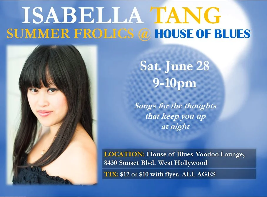 Los Angeles-based singer-songwriter Isabella Tang performing original live music at the House of Blues Hollywood, in the Voodoo Lounge