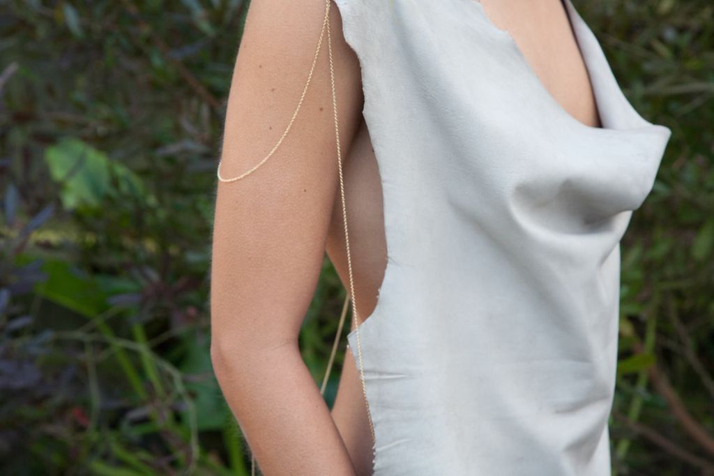 Lamb Hyde Top with Draped Chainwork