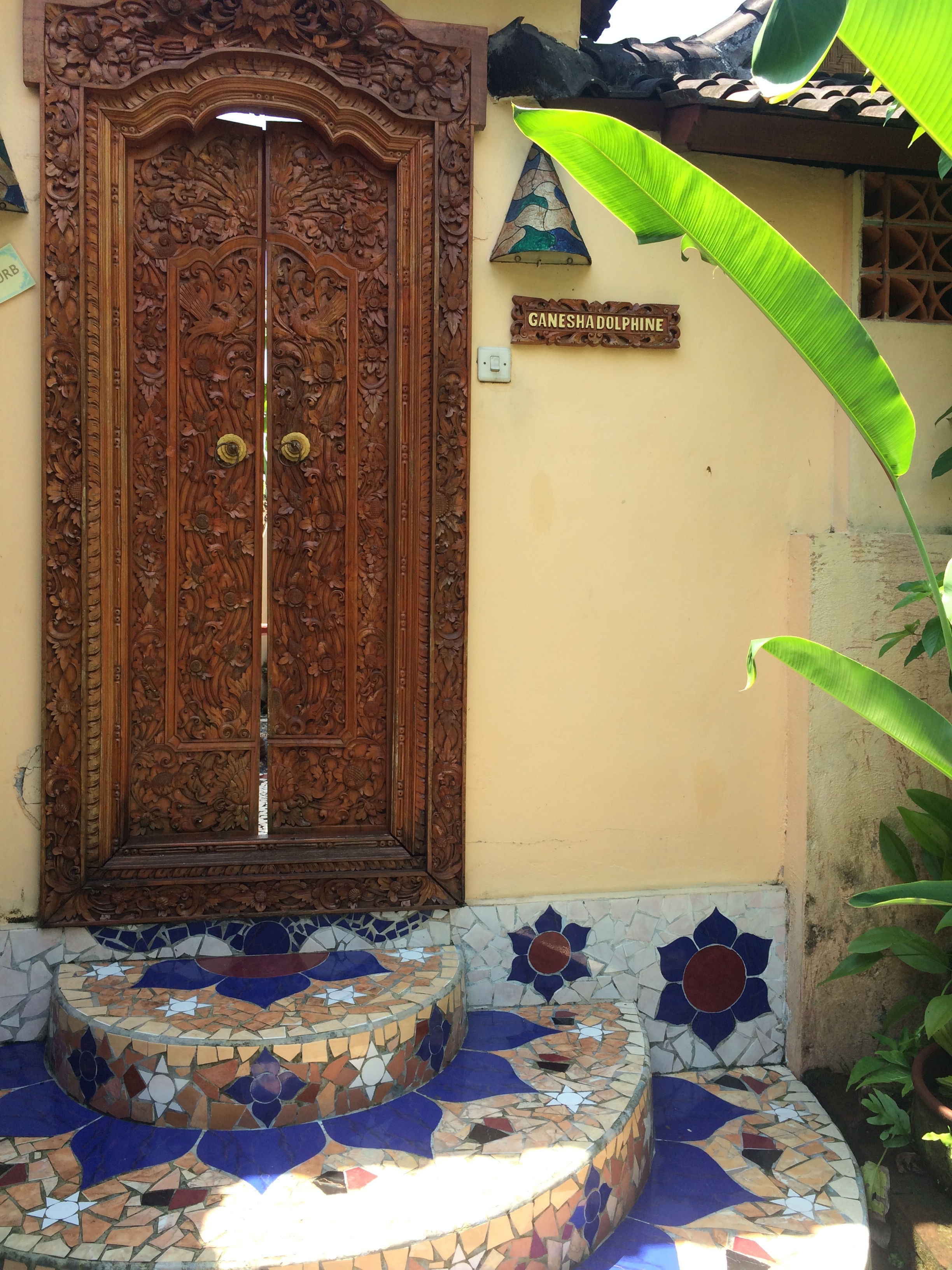 These Doors! Ganesha Dolphine...The entrance to my Room!