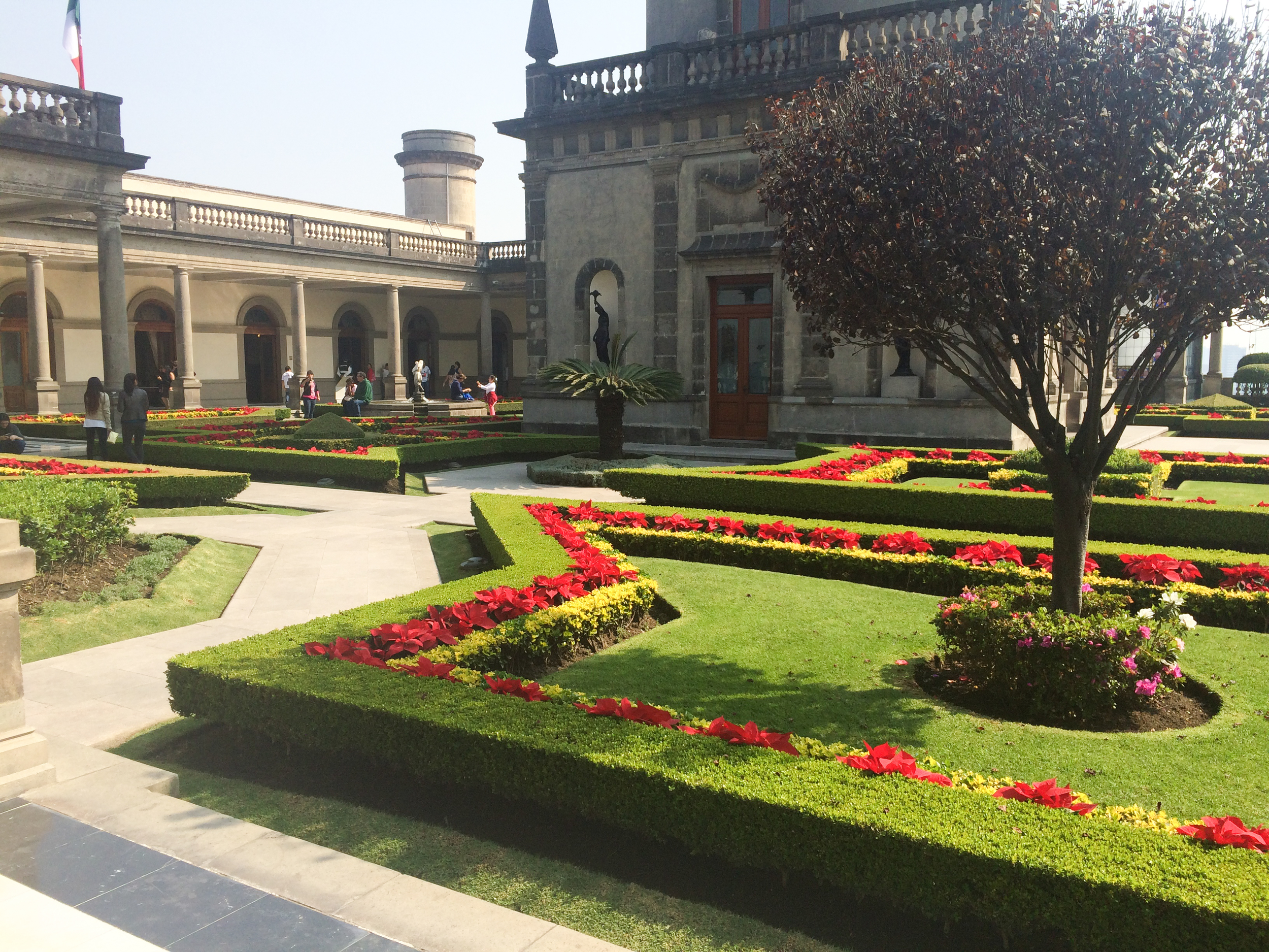 The opulent gardens at Chapultepec Castle.