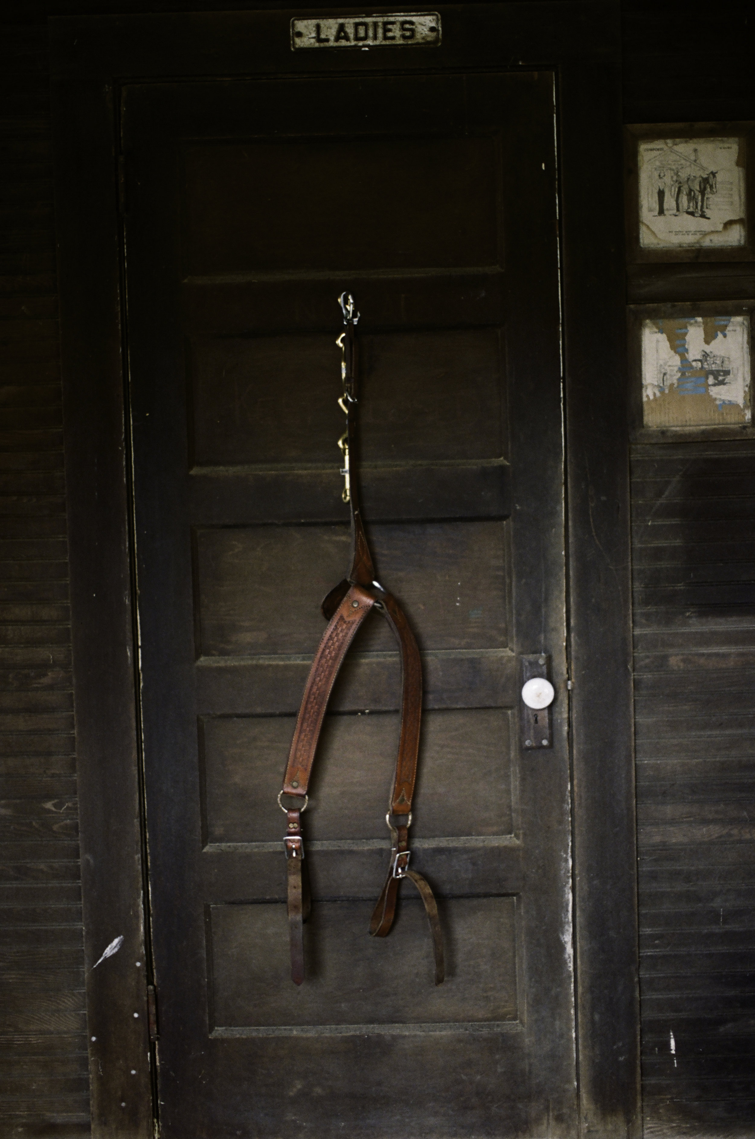 Inside the horse barn.