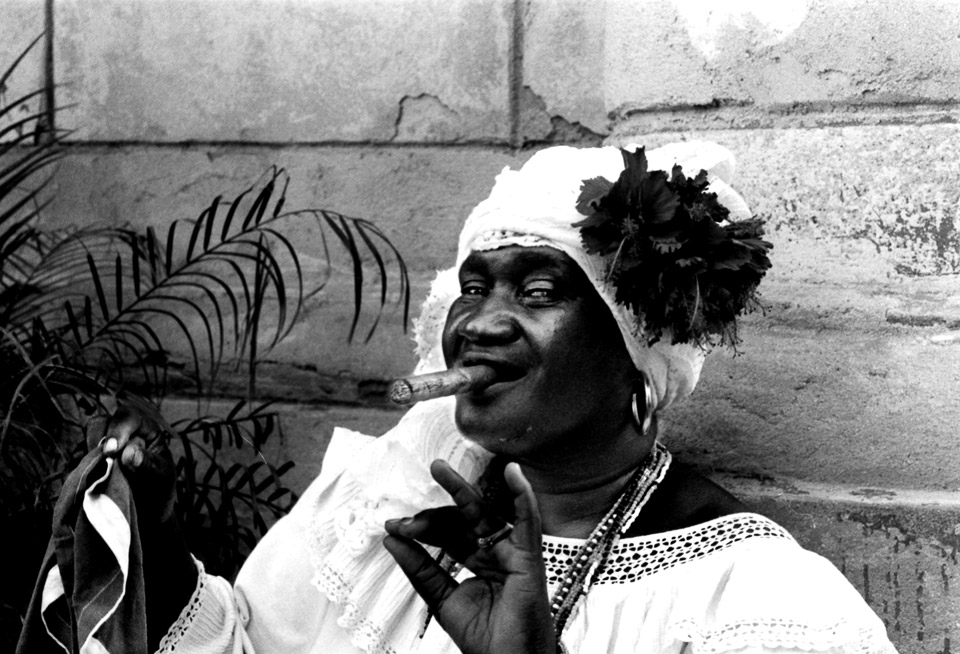 santera in the streets of havanna , cuba 1999