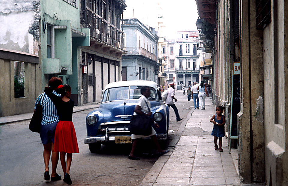 girl with red skirt, havanna , cuba 1999