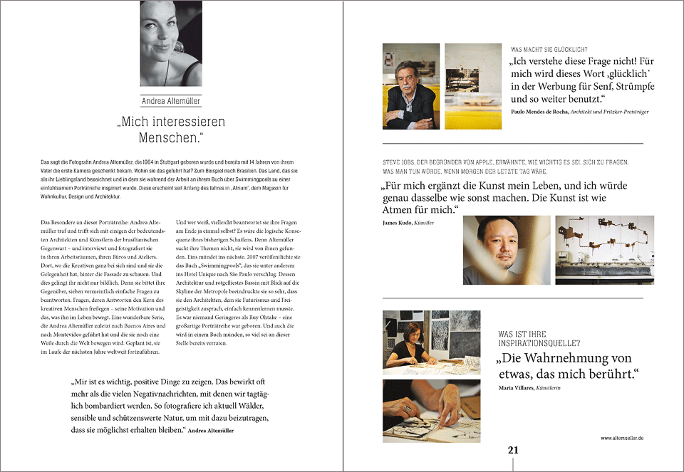 publication about the artist portraits in the fashion magazine season #11 2014
