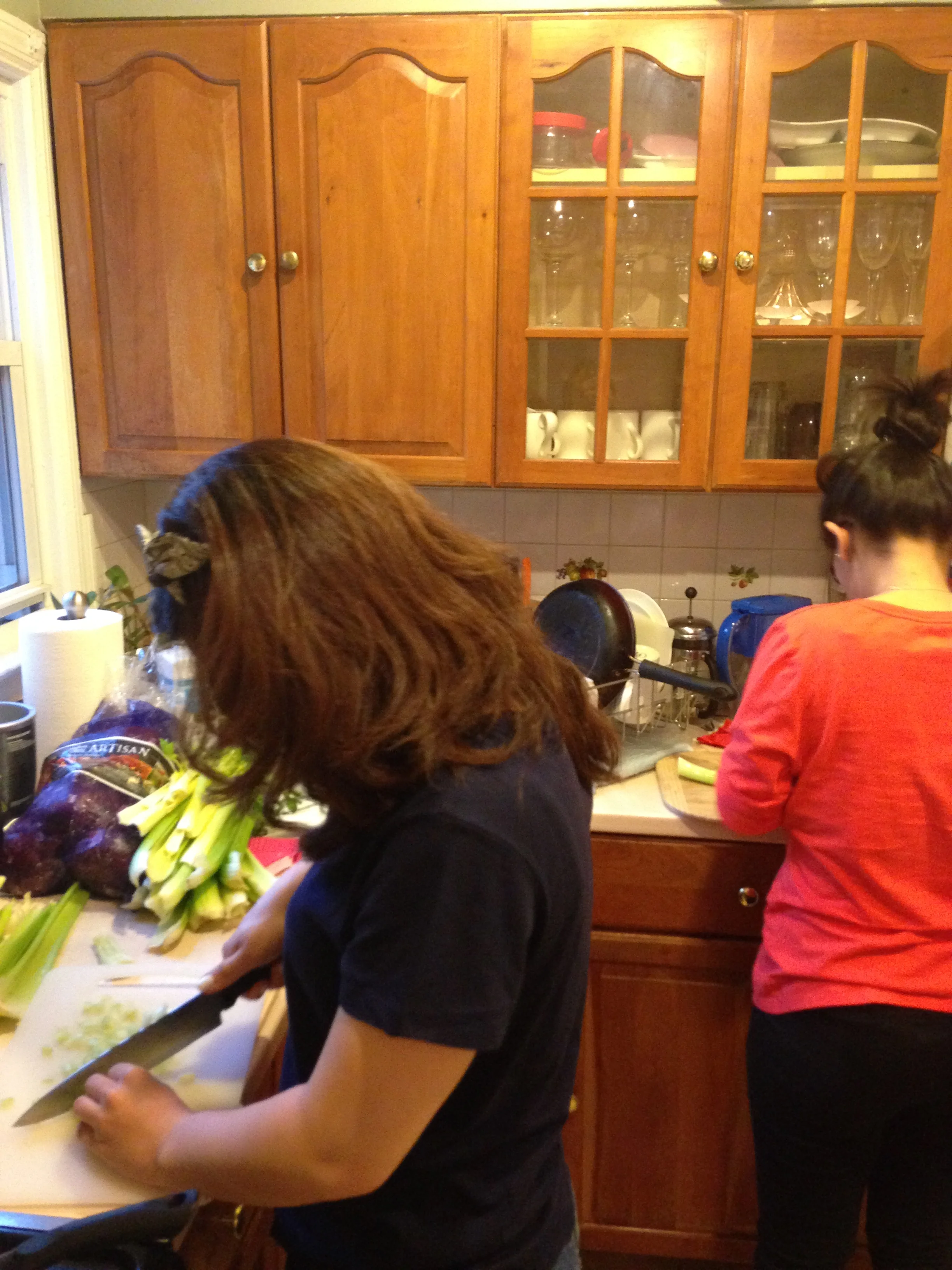 chopping away
